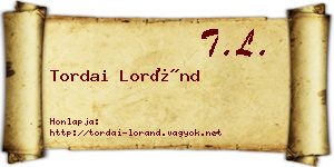 Tordai Loránd névjegykártya